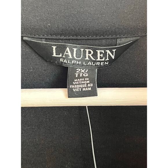 Lauren Ralph Lauren Jacquard Faux-Shearling Jacket Black/Red Women's 2X NWT - Picture 6 of 11